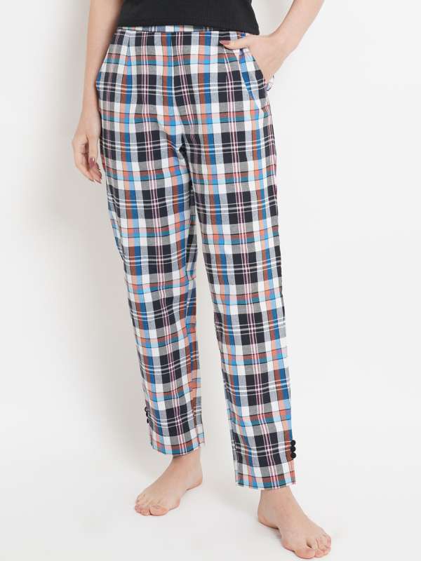 Checked trousers  Dark red  Ladies  HM IN