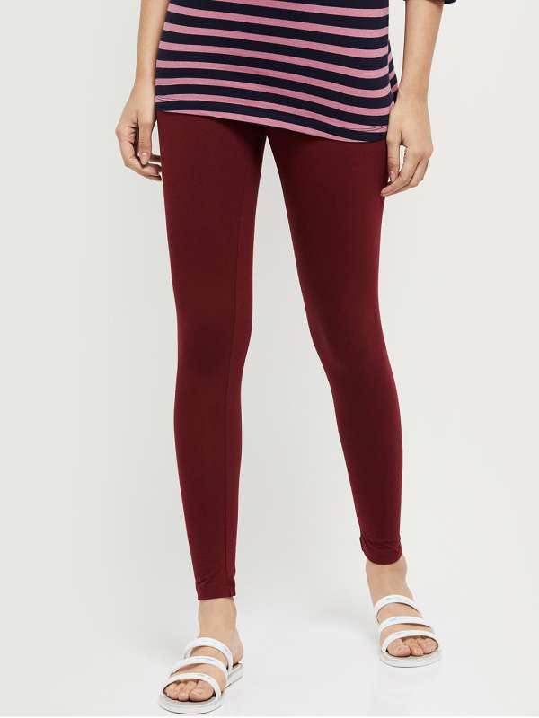 Buy Maroon & Red Leggings for Women by Clora Creation Online