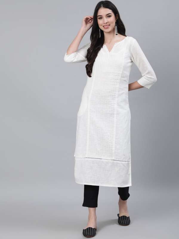 Buy Off White Pants for Women by Jaipur Kurti Online | Ajio.com