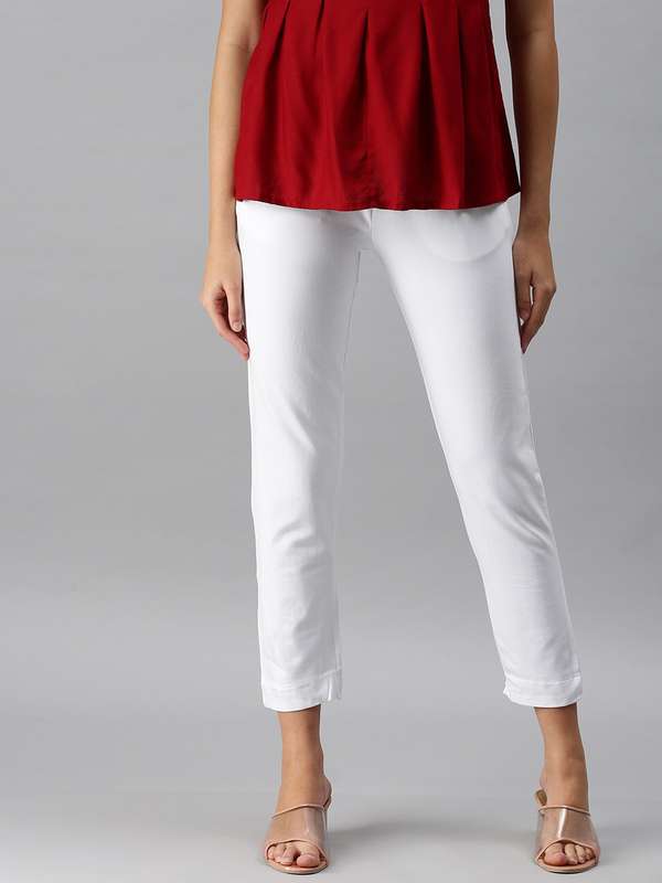 White Cigarette Trousers - Buy White 