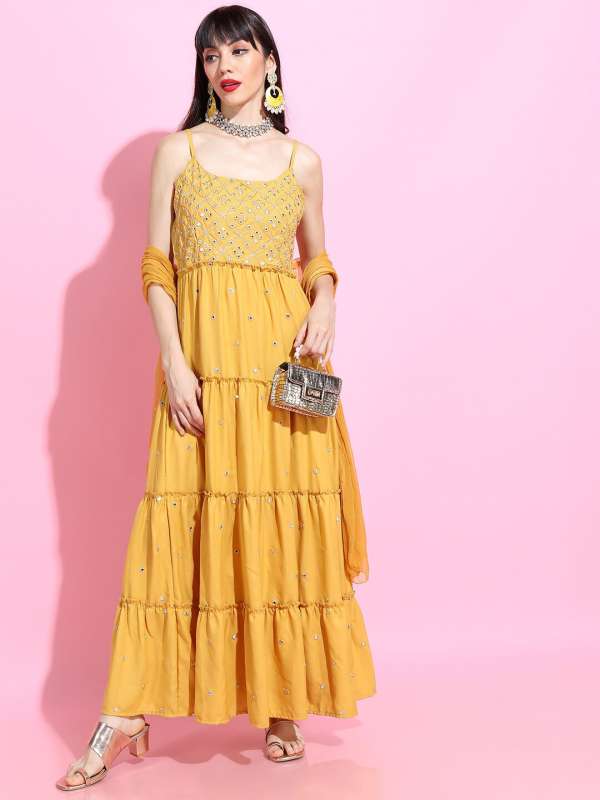 Vishudh Yellow Dress Buy Vishudh Yellow Dress online in India