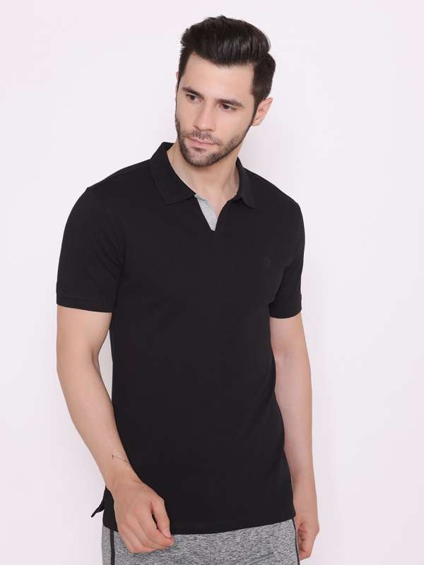 Solid Black Polo Tshirts Buy Solid Black Polo Tshirts online in India