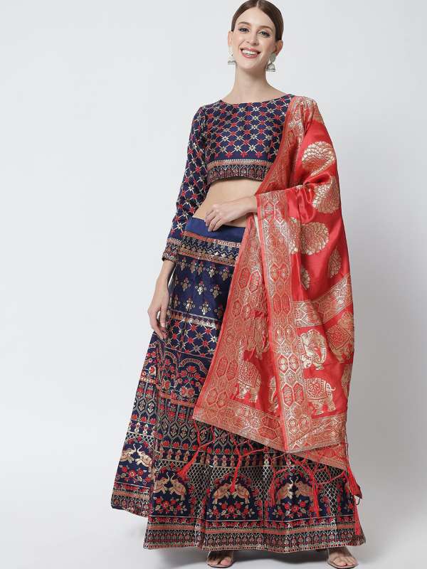 Saree Banarasi Lehenga Choli Buy Saree Banarasi Lehenga Choli online in India
