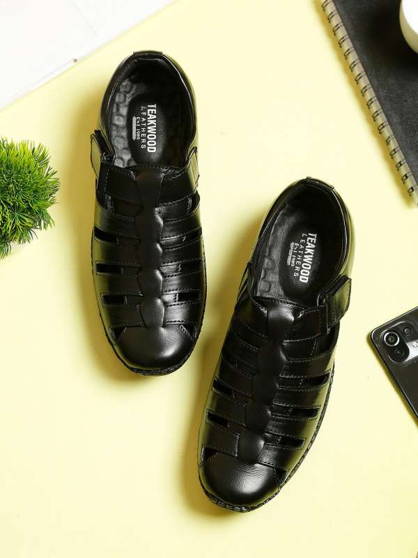 Leather closed best sale toe sandals mens