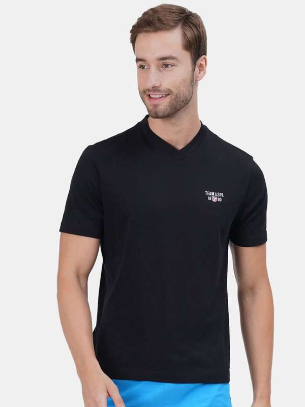 Deep v neck top polo shirt