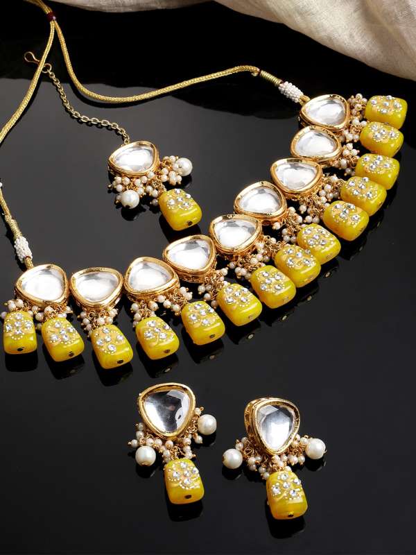 Yellow Jewellery Set Buy Yellow Jewellery Set online in India