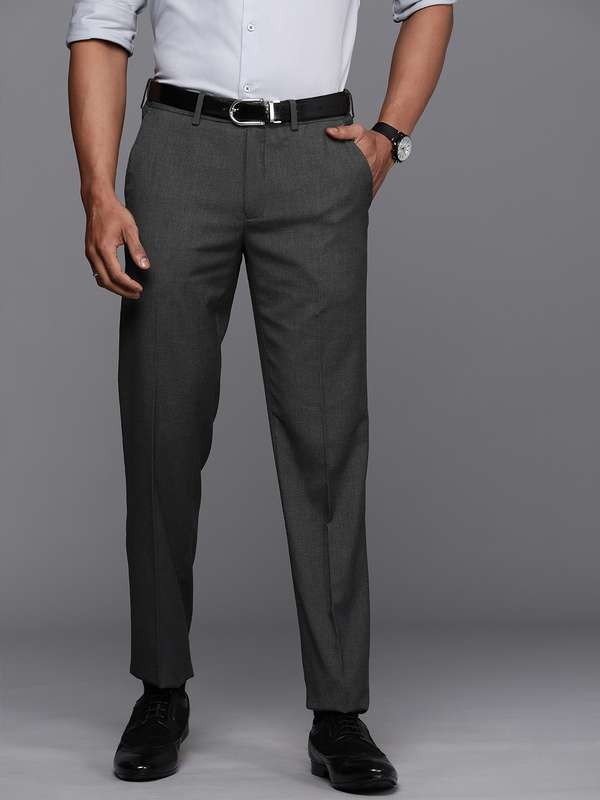 Peter England Elite Charcoal Bottomwear 