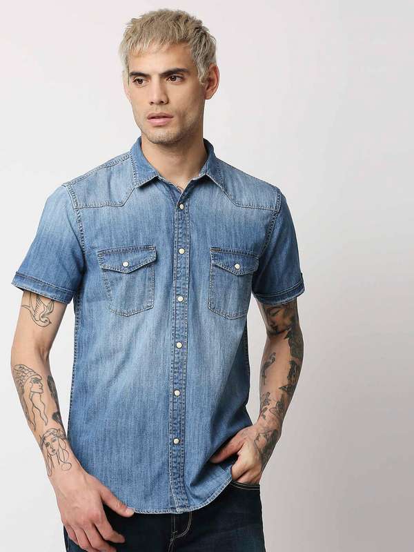 Jeans short sleeve shirt Clearance