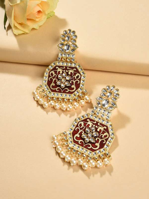 Maroon earrings clearance online