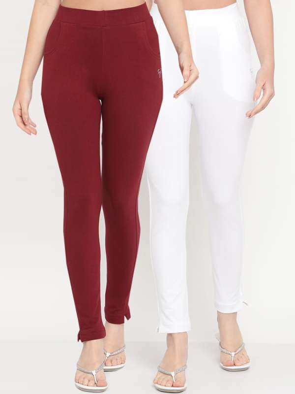 Maroon Leggings Buy Maroon Leggings online in India
