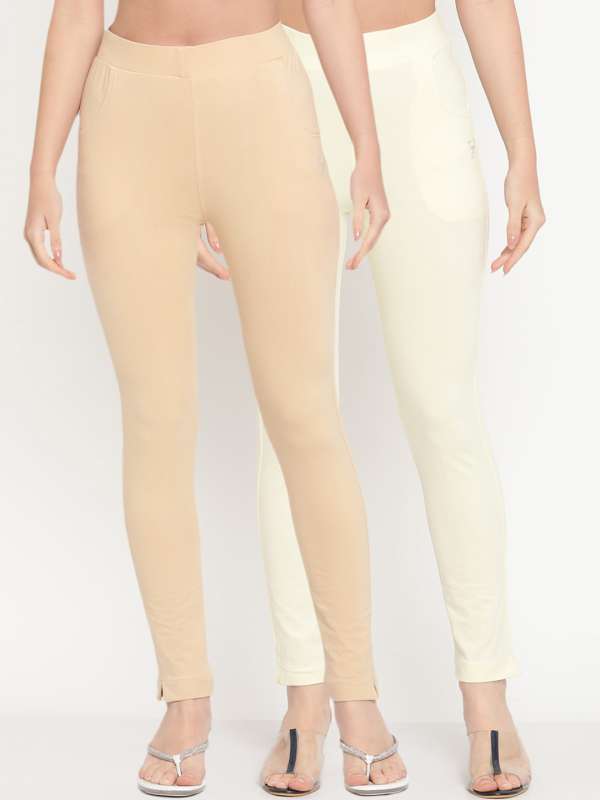 Cream Colour Ankle Length Leggings – Tarsi
