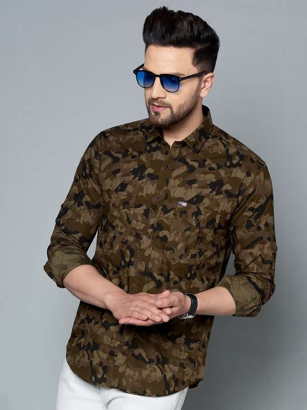 Army color shirt online clearance