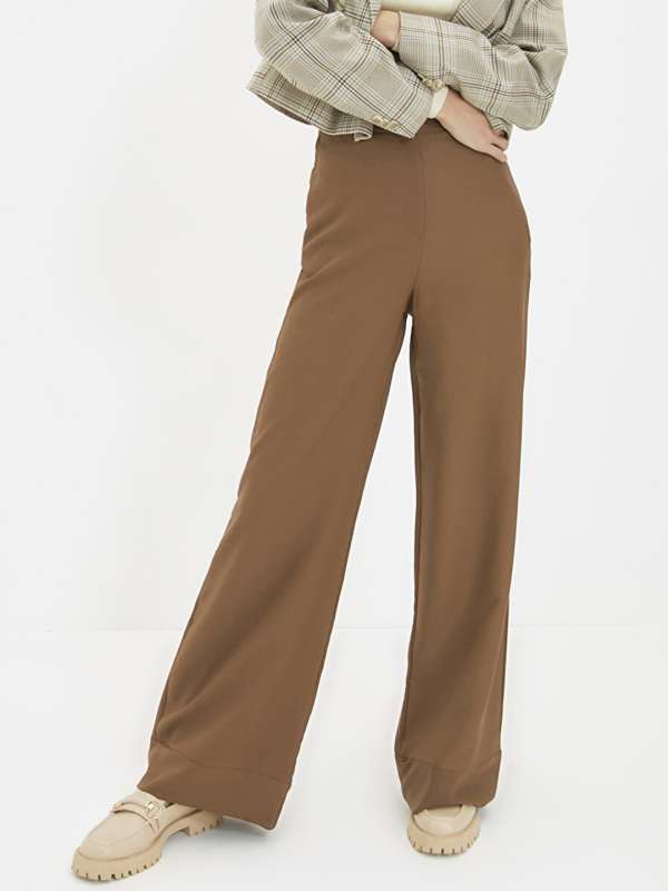 Wide twill trousers  Dark brown  Ladies  HM IN