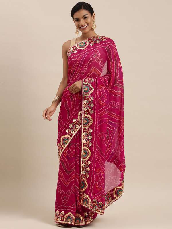 Gota patti saree best sale myntra