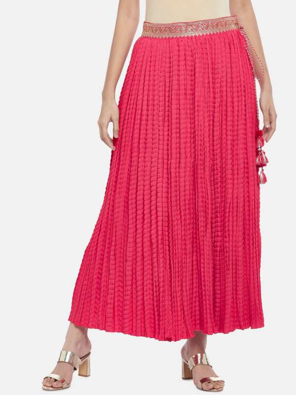 Pink long skirt online india top