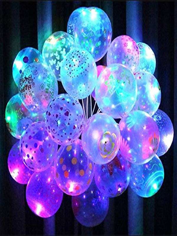225 Pieces Glow Neon Party Supplies - Neon Balloon, Glow in the Dark  Birthday B