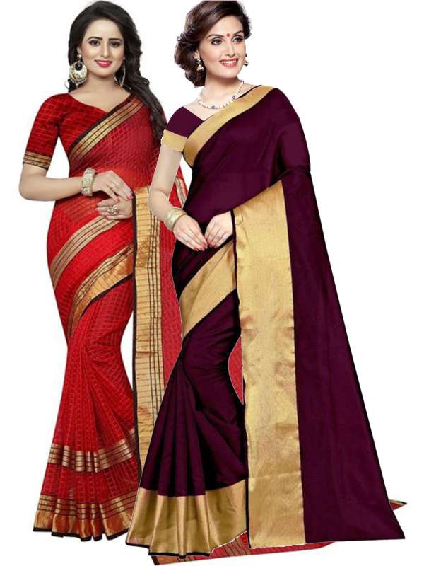 Myntra sarees top cotton silk