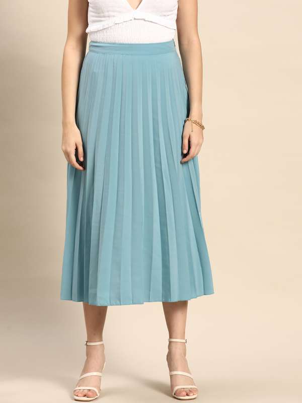 X Pose Blue Solid Skirt Buy X Pose Blue Solid Skirt online in India