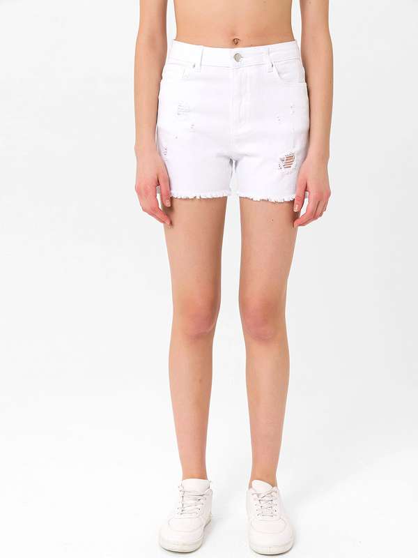 Women White Jeans Shorts - Buy Women 