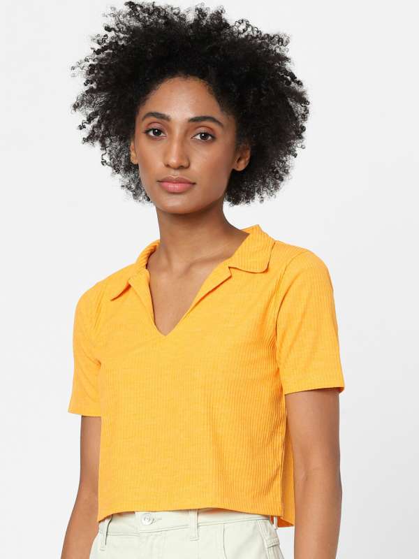 yellow polo t shirt women's