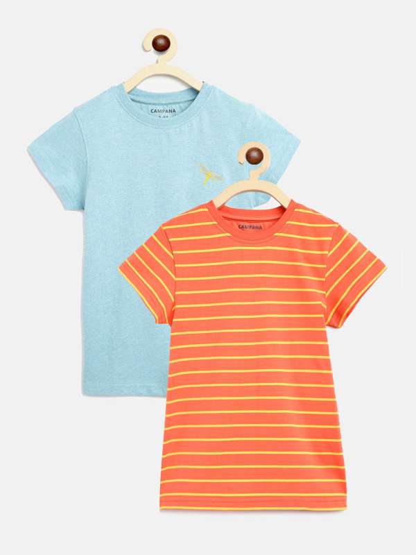 Orange striped t shirt discount