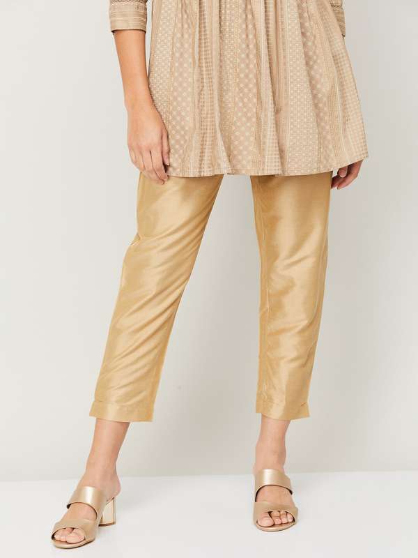 Buy Dark Gold Flared Pants Online - W for Woman