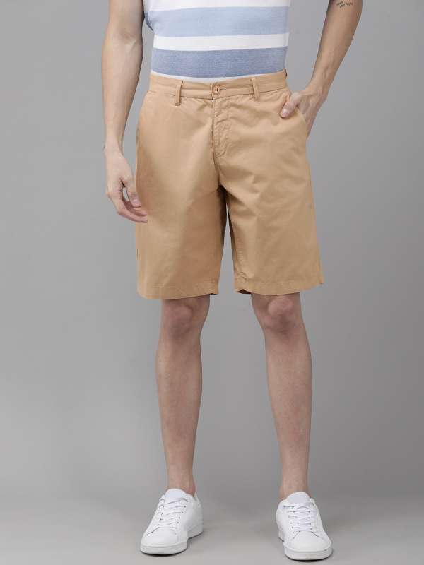 Buffalo Khaki Solid Chino Shorts Buy Buffalo Khaki Solid Chino Shorts online in India