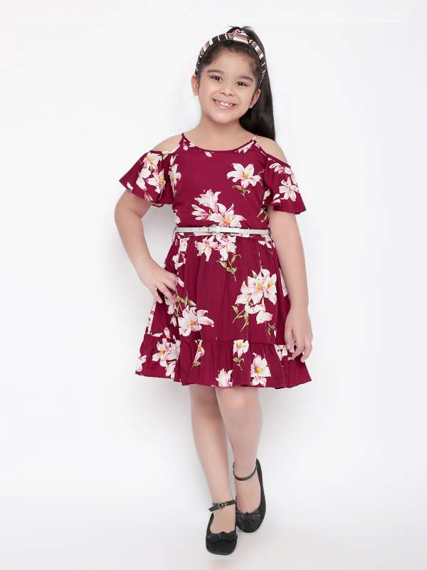 Maroon Off White Kids Casual Dresses Naughty Ninos Buy Maroon