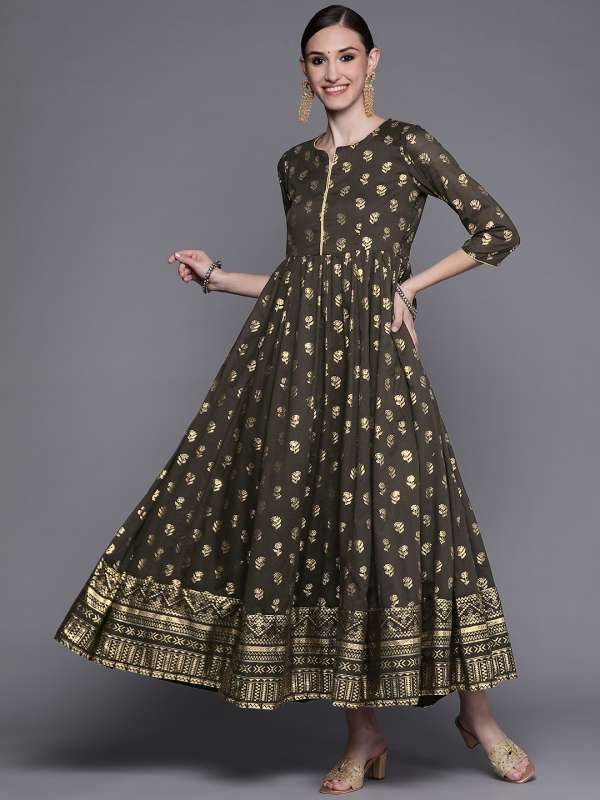 Myntra long cotton gowns best sale