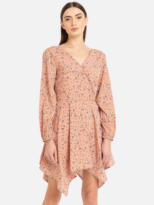 All in favor brittany wrap mini dress sale