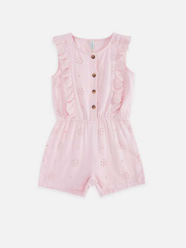 Buy Pantaloons Junior Sleeveless Floral Emboridered Dungaree Dress Pink for  Girls (2-3Years) Online in India, Shop at  - 15373920