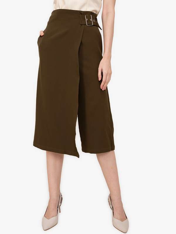Styli Trousers and Pants  Buy Styli Black Wide Leg Trouser With Wrap And  Tie Belt Detail Set of 2 Online  Nykaa Fashion