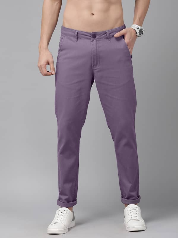 Purple Trousers  Buy Purple Trousers online in India