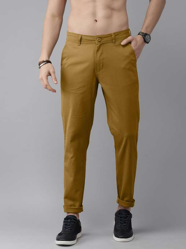 Buy Men Mustard Yellow Hudson Fit Chino Trousers online  Looksgudin