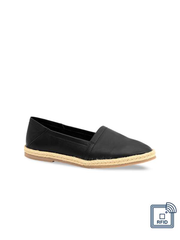 Womens black leather hotsell espadrilles