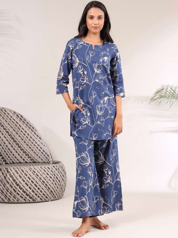 SUUT CLOTHING Women Printed Light Blue Night Suit Set Price in India - Buy  SUUT CLOTHING Women Printed Light Blue Night Suit Set at  Night  Suit Set