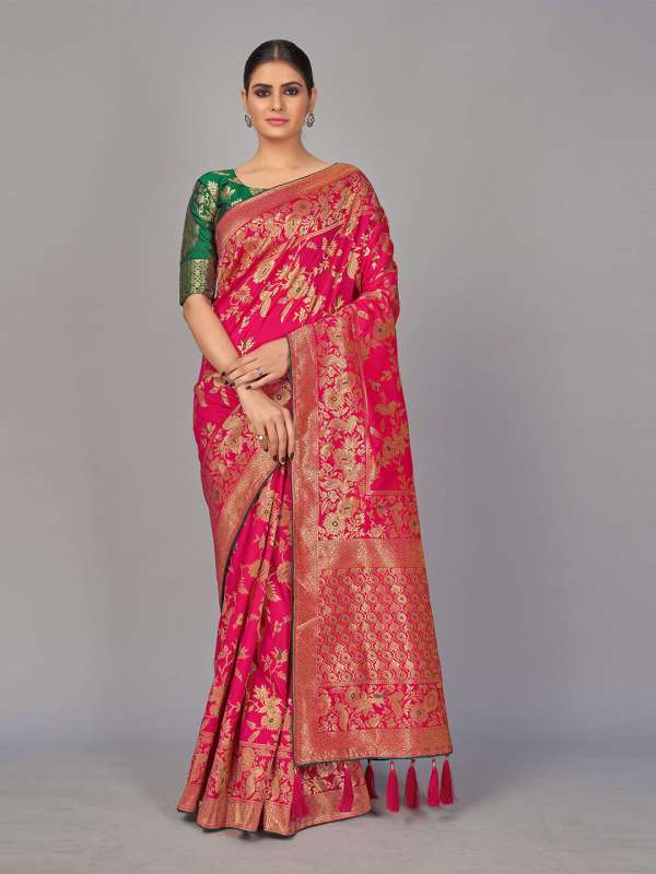 Banarasi silk saree best sale myntra