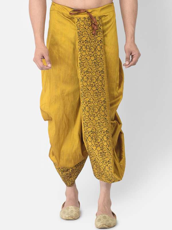 Yellow Dhotis  Buy Yellow Dhotis online in India
