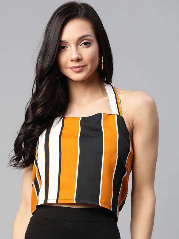 Black and yellow striped tube top sale