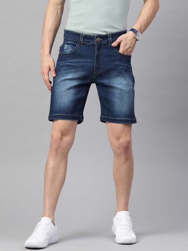 Dark blue discount jean shorts mens