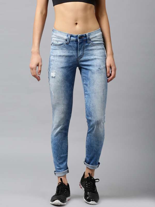 heavily distressed jeans womens