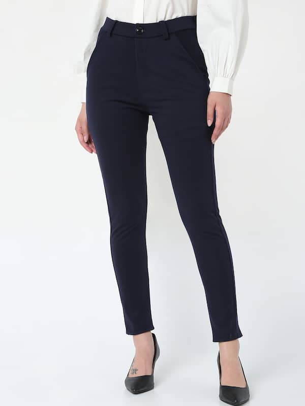 Buy Women Pink Solid Formal Regular Fit Trousers Online - 802452 | Van  Heusen-anthinhphatland.vn
