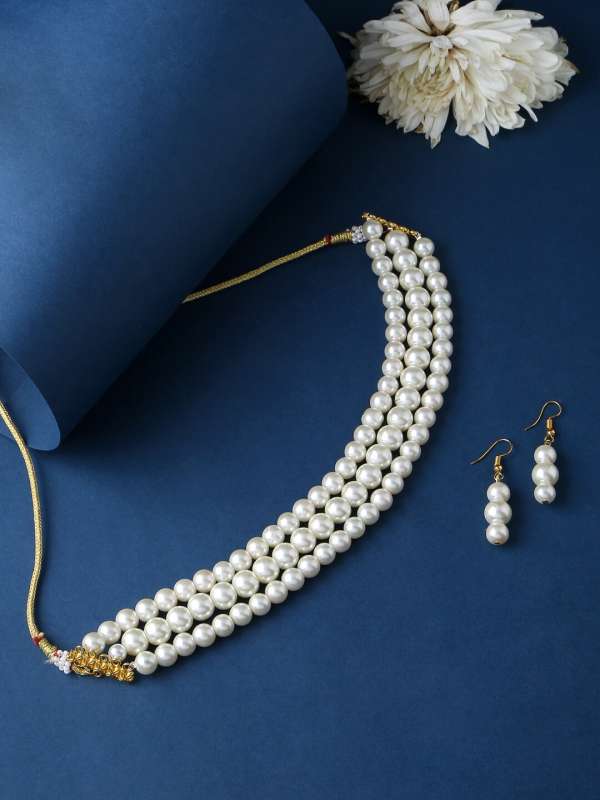 White pearl store set online shopping