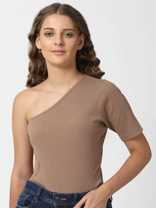 One shoulder tops myntra shop