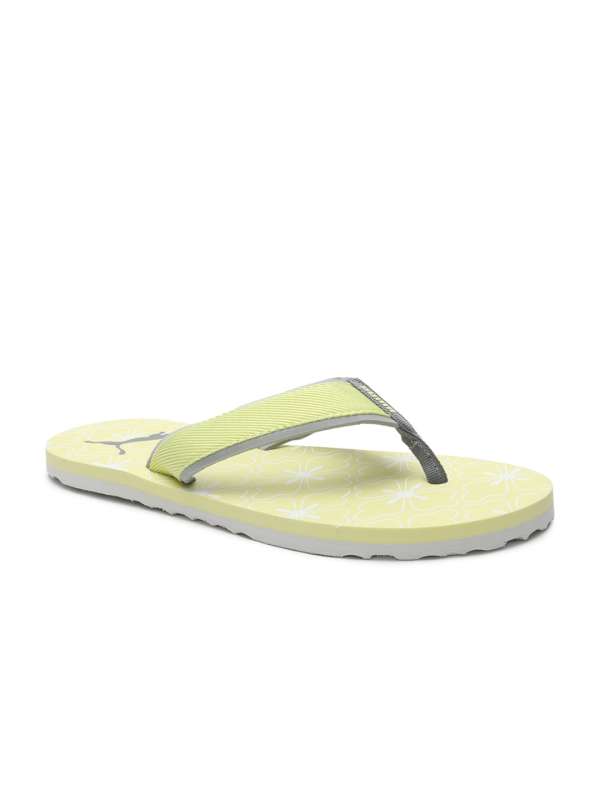Puma discount yellow slippers