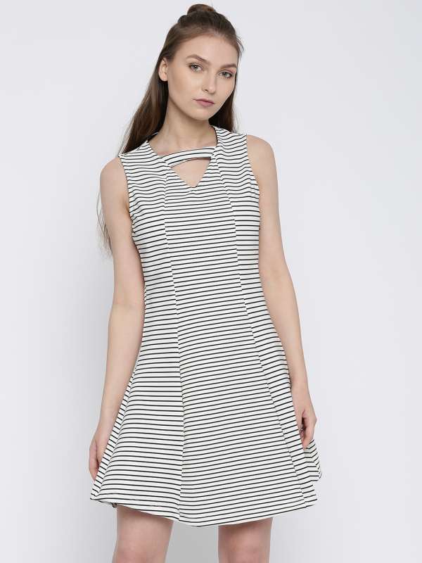 vero moda black and white striped dress