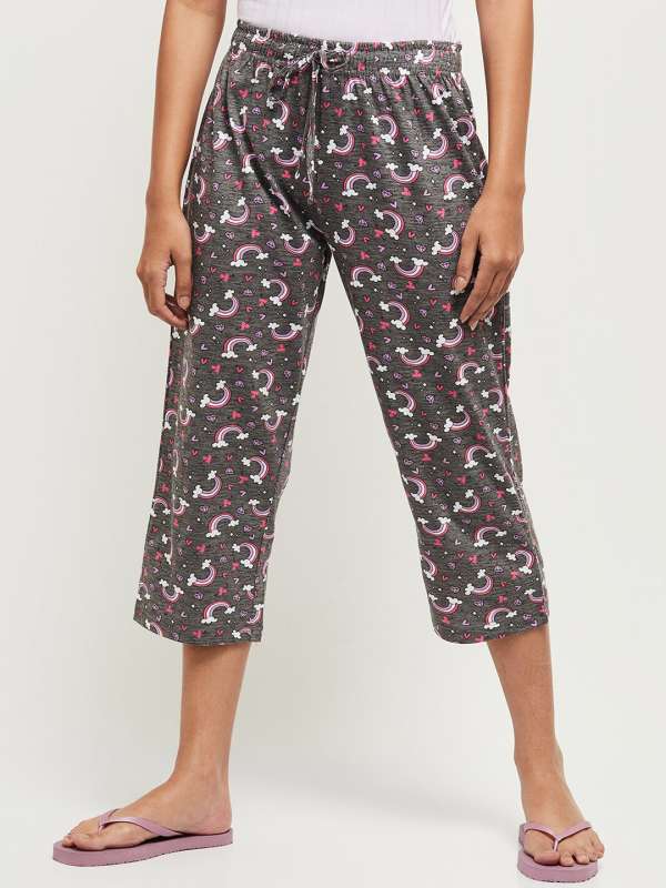 Buy HUE Womens Printed Knit Capri Pajama Sleep Pant Scuba BlueScene from  Below Small at Amazonin