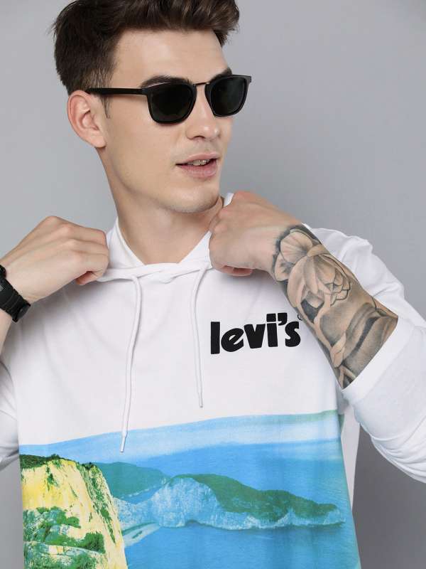 Levis white hoodie mens store