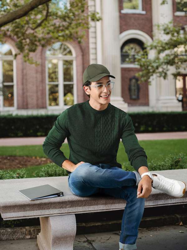 Dark green sweaters top