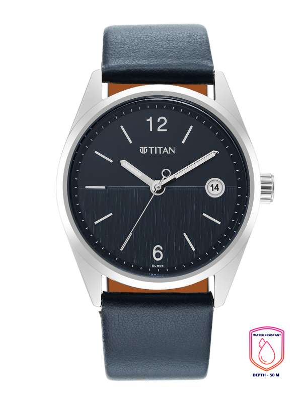Titan nf9322sl03mj leather sales analog men's watch